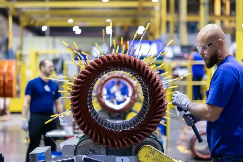 Exportações de motores e geradores elétricos somaram US$ 58,7 milhões, 15,3% acima do registrado em setembro de 2025. Foto: Divulgação/WEG