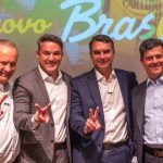 Jorginho Mello, Luciano Zucco, Flávio Bolsonaro e Sergio Moro. (Foto: Marllon Legnaghi/PL).